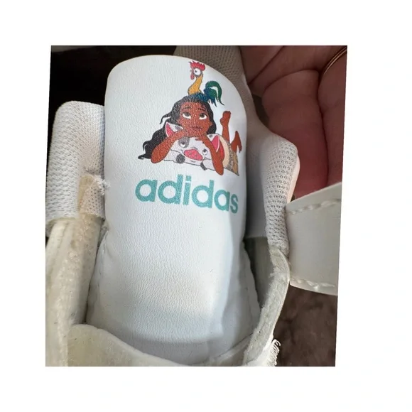 Adidas Kids Moana White Floral Sneakers size 9K - Picture 7 of 11